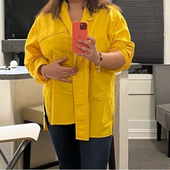 ESPRIT Oversize Button Shirt Chore Utility Top Pocket Polo Blouse Retro Designer - Picture 6 of 16